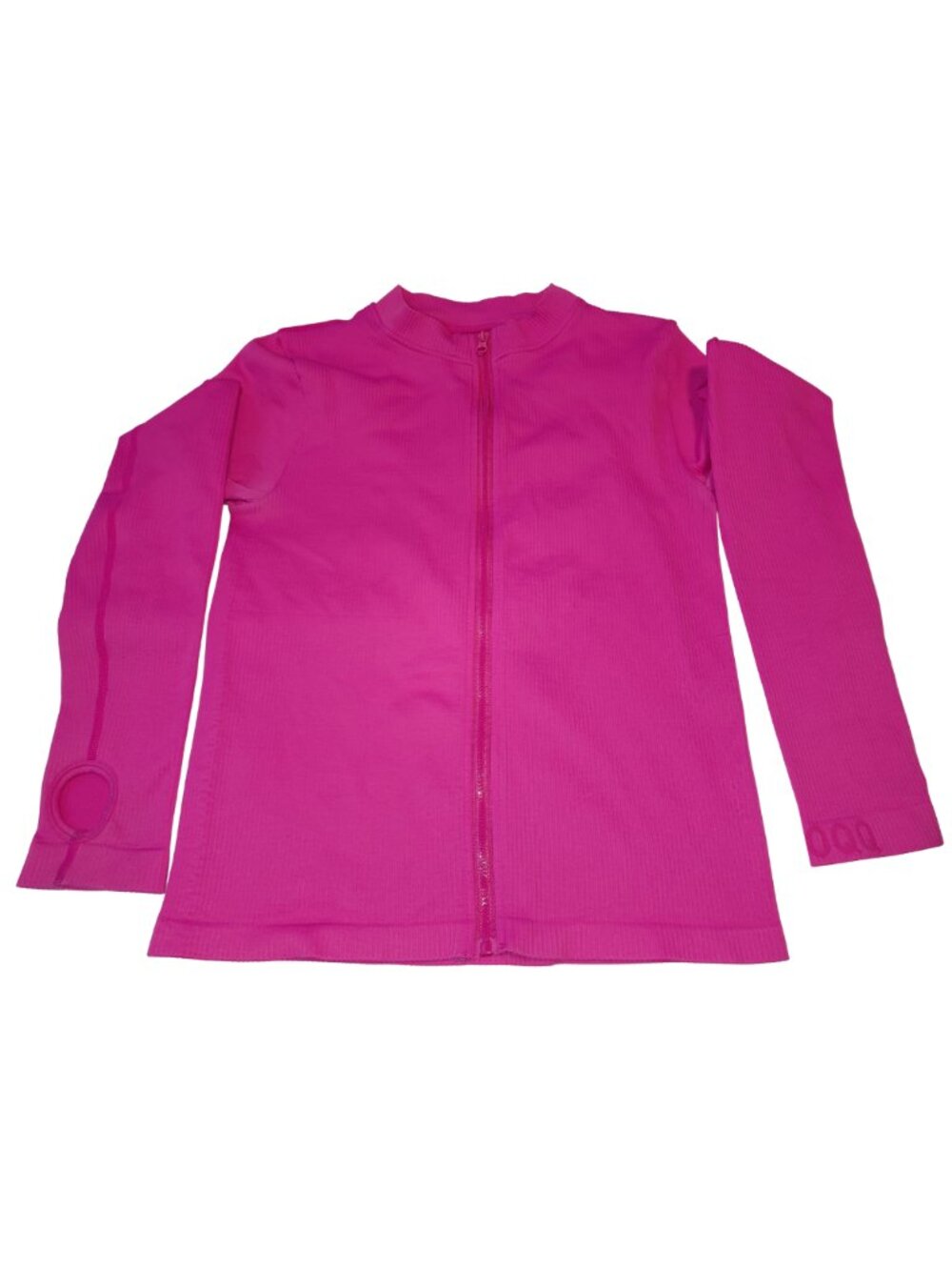 OQQ Ribbed Zip Up Hot Pink Ribbed Women's Jacket Size Medium